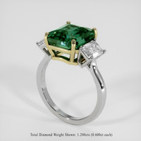7.02 Ct. Bluish Green Sapphire Ring, 18K Yellow & White 2