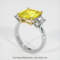 9.13 Ct. Sapphire Ring, 18K Yellow & White 2