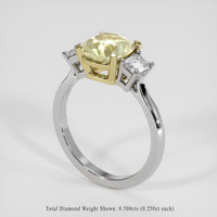 2.28 Ct. Yellow Sapphire Ring, 18K Yellow & White 2
