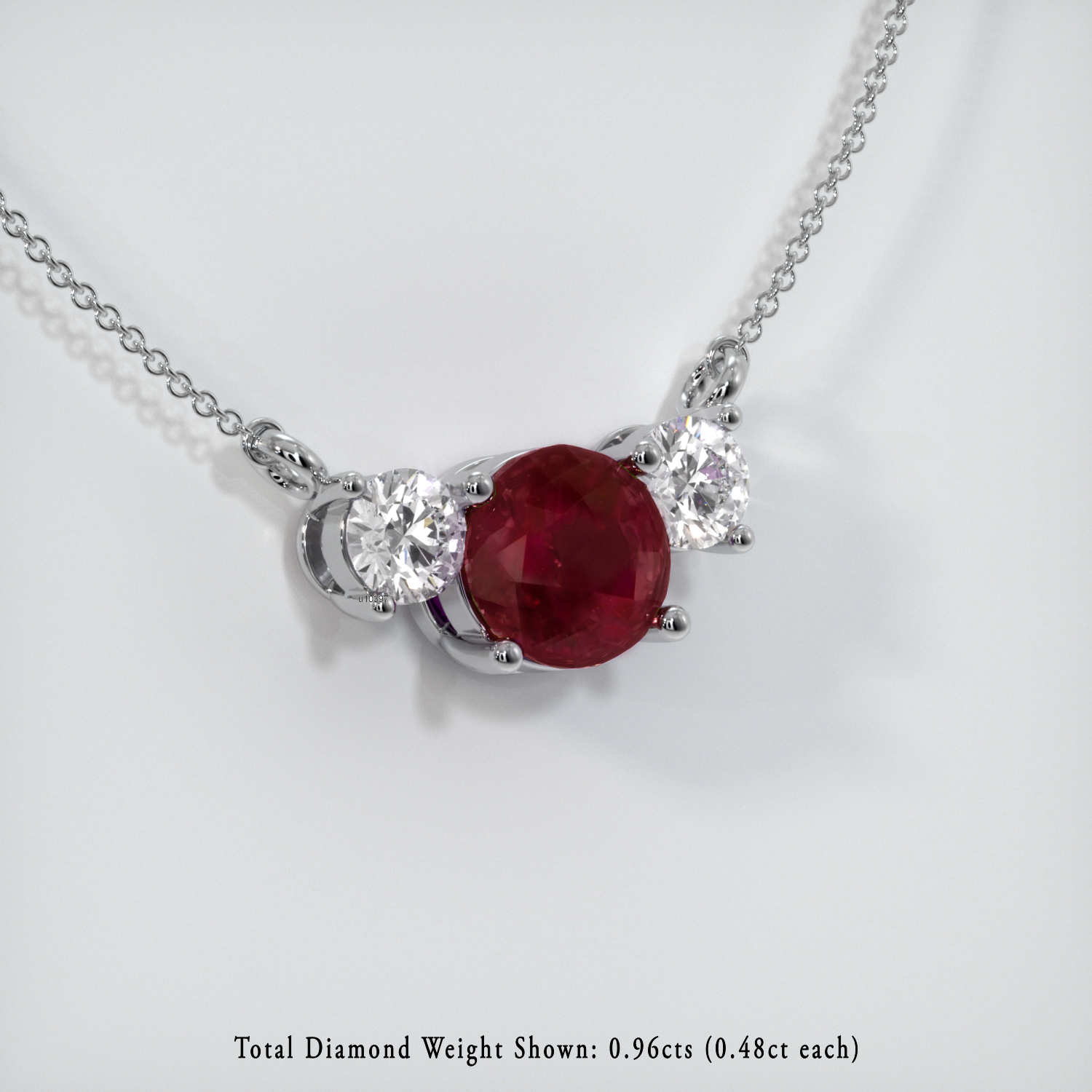 ruby platinum necklace