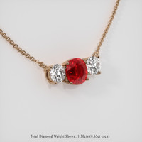 Ruby Necklace 3.00 Ct. 18K Rose Gold Preview
