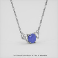 2.02 Ct. Purplish Blue Sapphire Necklace, 10K White Gold 2