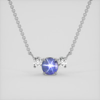 2.02 Ct. Purplish Blue Sapphire Necklace, 14K White Gold 1