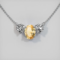 1.10 Ct. Sapphire Necklace, 14K White Gold 1