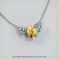 1.10 Ct. Sapphire Necklace, 14K White Gold 2