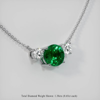 4.10 Ct. Emerald  Necklace - 18K White Gold