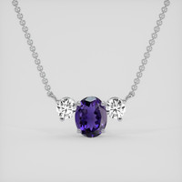 1.64 Ct. Purple Iolite Necklace, 18K White Gold 1