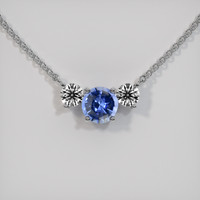 1.34 Ct. Sapphire Necklace, 18K White Gold 1