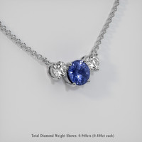 1.34 Ct. Sapphire Necklace, 18K White Gold 2