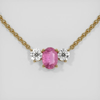 1.02 Ct. Pink Sapphire Necklace, 18K Yellow Gold 1