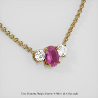 1.02 Ct. Pink Sapphire Necklace, 18K Yellow Gold 2