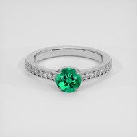 0.92 Ct. Emerald Ring, Platinum 950 1