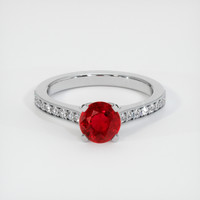 1.38 Ct. Ruby Ring, Platinum 950 1