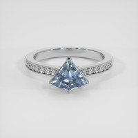 1.79 Ct. Greyish Blue Sapphire Ring, Platinum 950 1