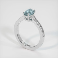 1.88 Ct. Greenish Blue Sapphire Ring, Platinum 950 2