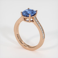 2.59 Ct. Blue Sapphire Ring, 14K Rose Gold 2