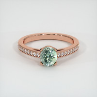 0.98 Ct. Green Sapphire Ring, 14K Rose Gold 1