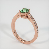 0.98 Ct. Green Sapphire Ring, 14K Rose Gold 2