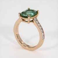 2.53 Ct. Bluish Green Sapphire Ring, 18K Rose Gold 2