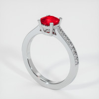 1.10 Ct. Pinkish Red Ruby Ring, 10K White Gold 2
