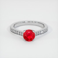 1.20 Ct. Pinkish Red Ruby Ring, 10K White Gold 1