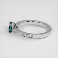 0.69 Ct. Greenish Blue Sapphire Ring, 10K White Gold 4
