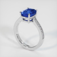 3.47 Ct. Blue Sapphire Ring, 14K White Gold 2