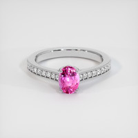 1.10 Ct. Pink Sapphire Ring, 14K White Gold 1