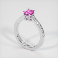 1.10 Ct. Pink Sapphire Ring, 14K White Gold 2