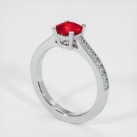 1.20 Ct. Pinkish Red Ruby Ring, 14K White Gold 2