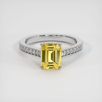 2.00 Ct. Yellow Sapphire Ring, 14K White Gold 1