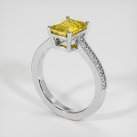 2.00 Ct. Yellow Sapphire Ring, 14K White Gold 2