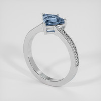 1.79 Ct. Greyish Blue Sapphire Ring, 14K White Gold 2