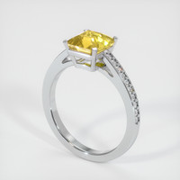 2.54 Ct. Yellow Sapphire Ring, 14K White Gold 2
