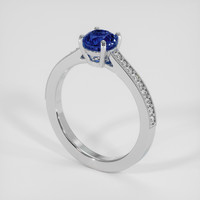 1.03 Ct. Blue Sapphire Ring, 18K White Gold 2