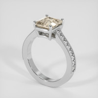 2.00 Ct. Peach Sapphire Ring, 18K White Gold 2