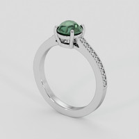 1.01 Ct. Bluish Green Sapphire Ring, 18K White Gold 2