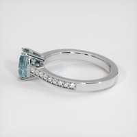 1.88 Ct. Greenish Blue Sapphire Ring, 18K White Gold 4