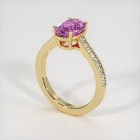2.16 Ct. Pink Kunzite Ring, 14K Yellow Gold 2