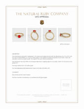 Ruby Ring 1.06 Ct., 14K Yellow Gold Appraisal