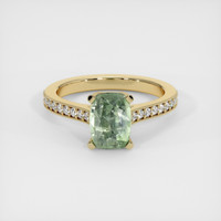2.89 Ct. Bluish Green Sapphire Ring, 14K Yellow Gold 1