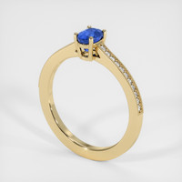 0.77 Ct. Blue Sapphire Ring, 18K Yellow Gold 2