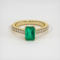 1.15 Ct. Emerald Ring, 18K Yellow Gold 1