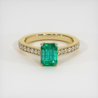 1.01 Ct. Emerald Ring, 18K Yellow Gold 1