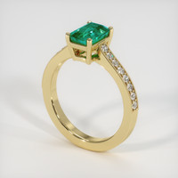 1.01 Ct. Emerald Ring, 18K Yellow Gold 2