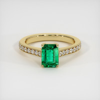 1.05 Ct. Emerald Ring, 18K Yellow Gold 1