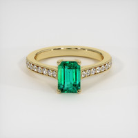 1.12 Ct. Emerald Ring, 18K Yellow Gold 1