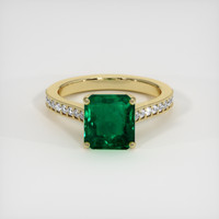 3.35 Ct. Emerald Ring, 18K Yellow Gold 1