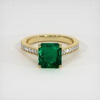 3.35 Ct. Emerald Ring, 18K Yellow Gold 1