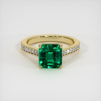 3.01 Ct. Emerald Ring, 18K Yellow Gold 1